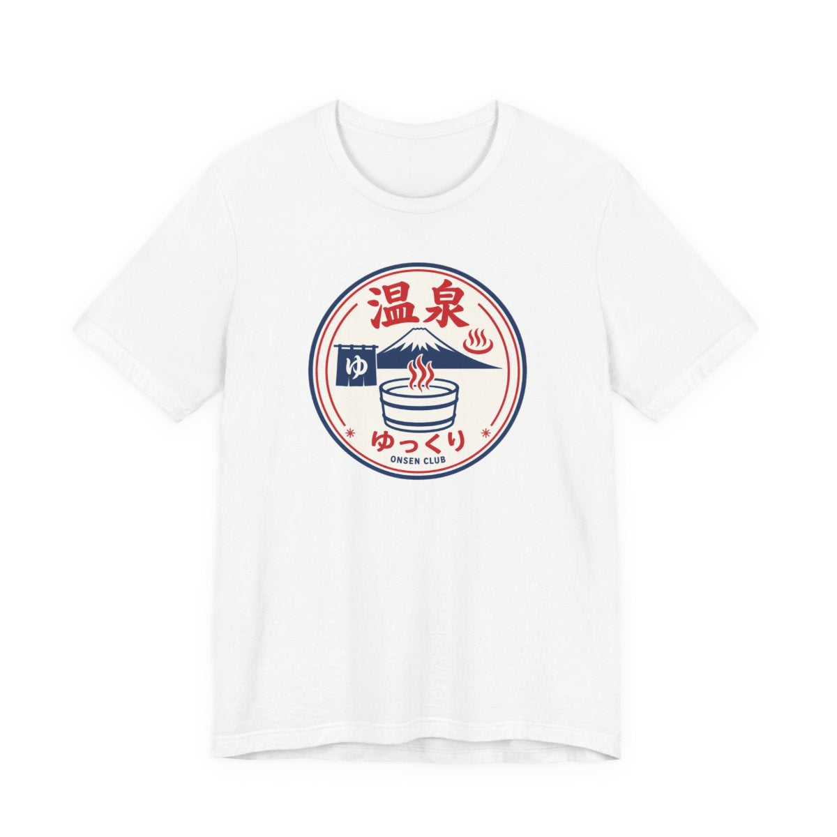 Onsen Club tee, White, front view