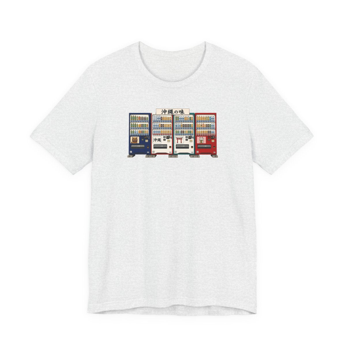 Okinawa vending machines tee, Ash, front view