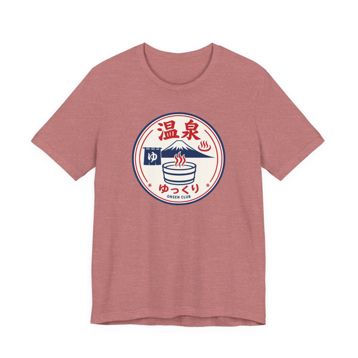 Onsen Club tee, Heather Mauve, front view