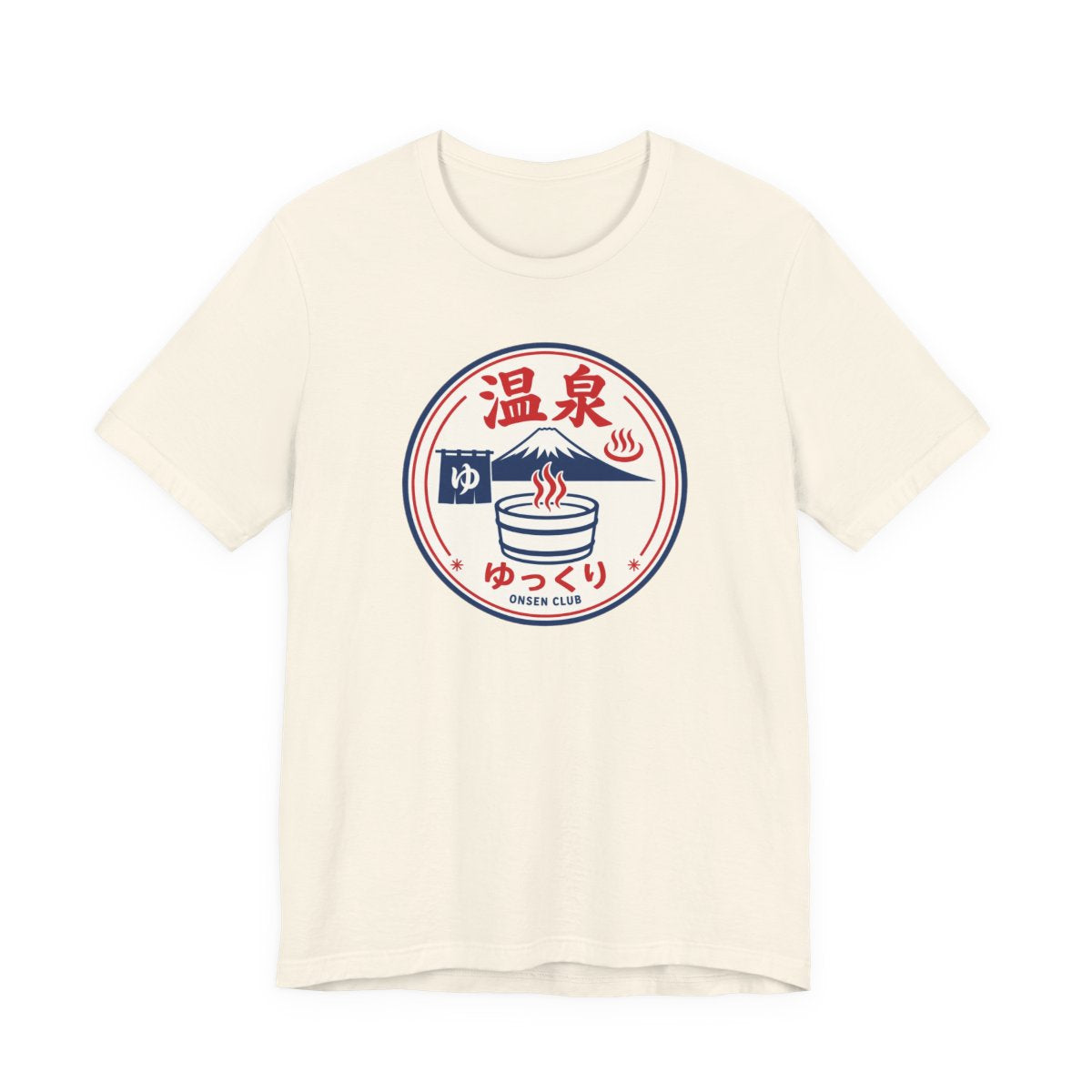 Onsen Club tee, Natural, front view