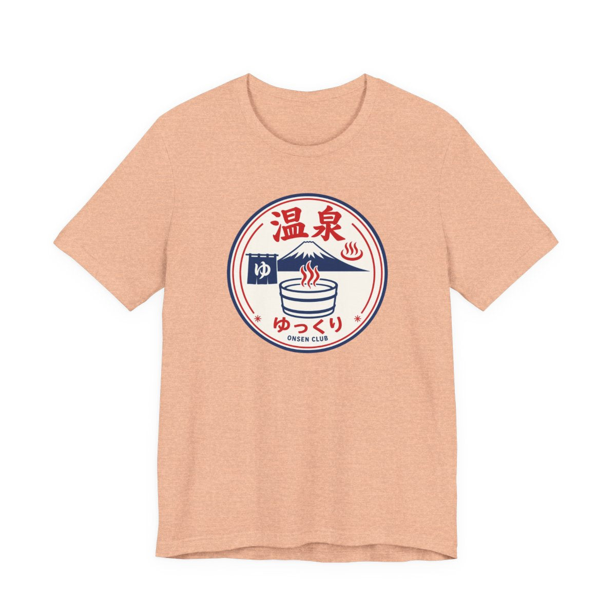 Onsen Club tee, Heather Peach, front view