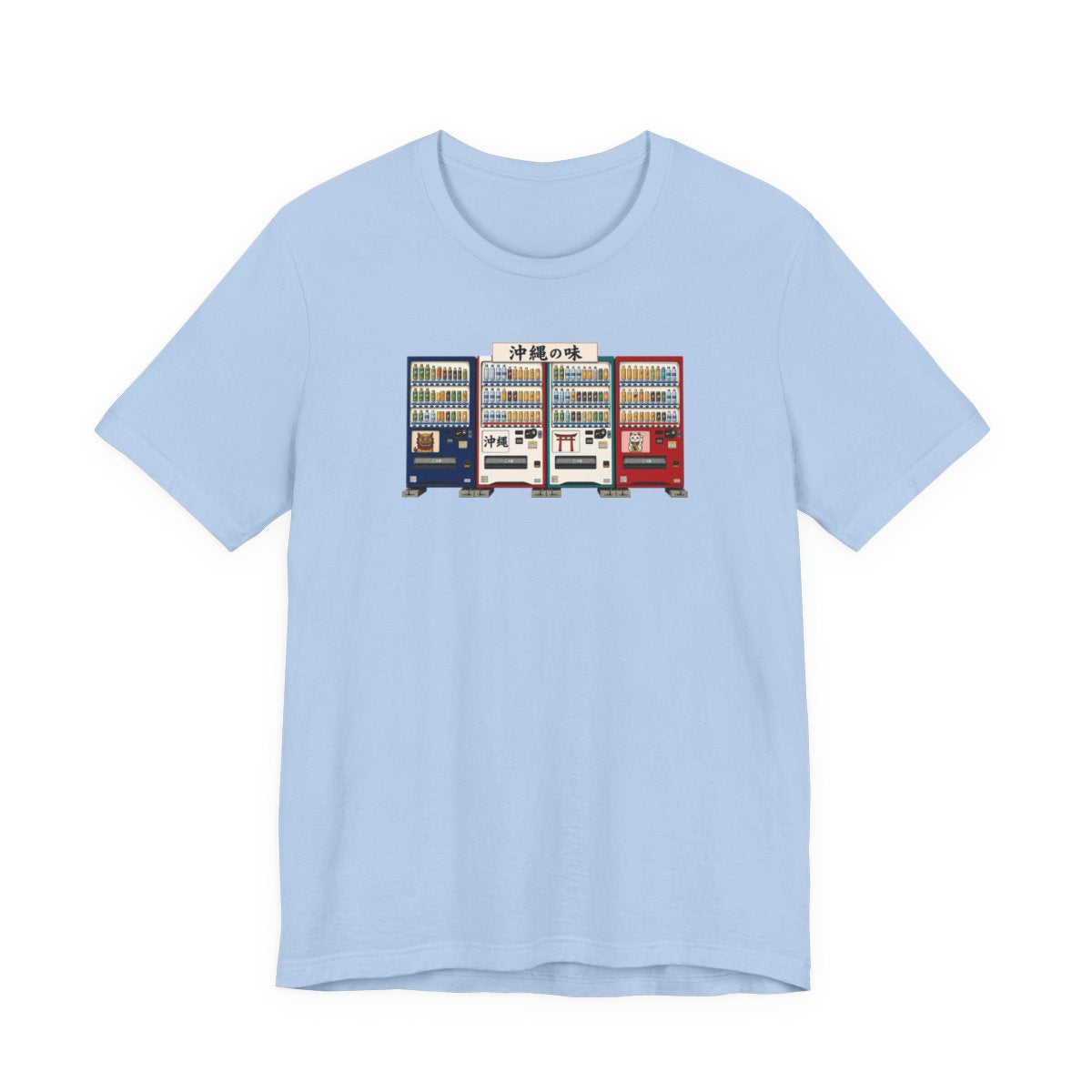 Okinawa vending machines tee, Baby Blue, front view