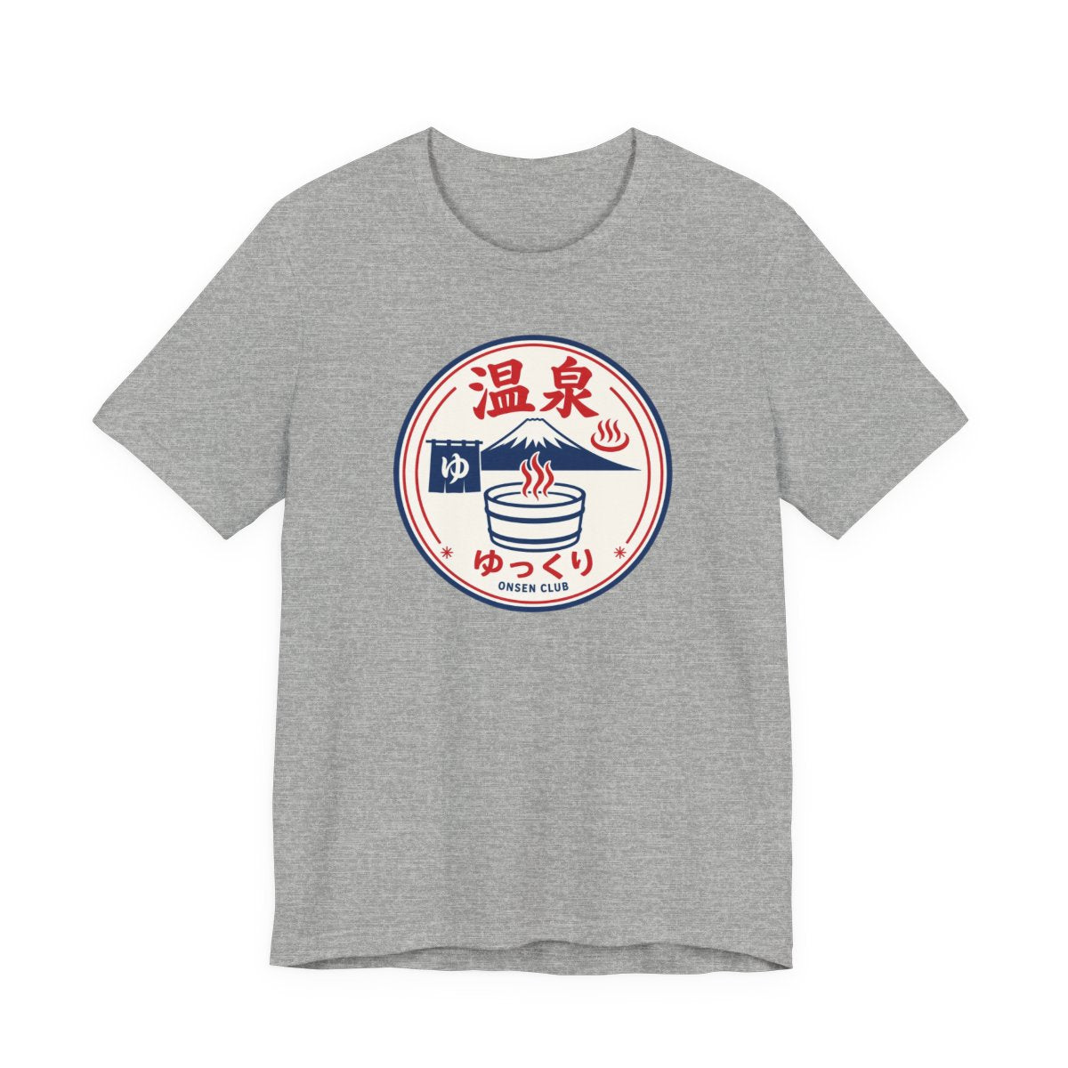 Onsen Club tee, Athletic Heather, front view