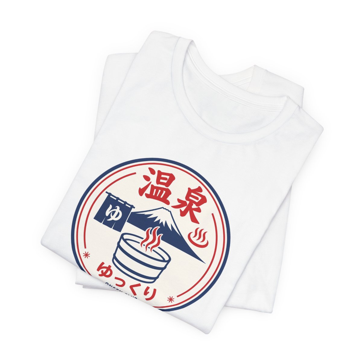 Onsen Club tee, White, folded view