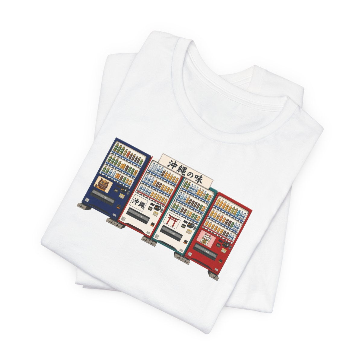 Okinawa vending machines tee, White, folded view