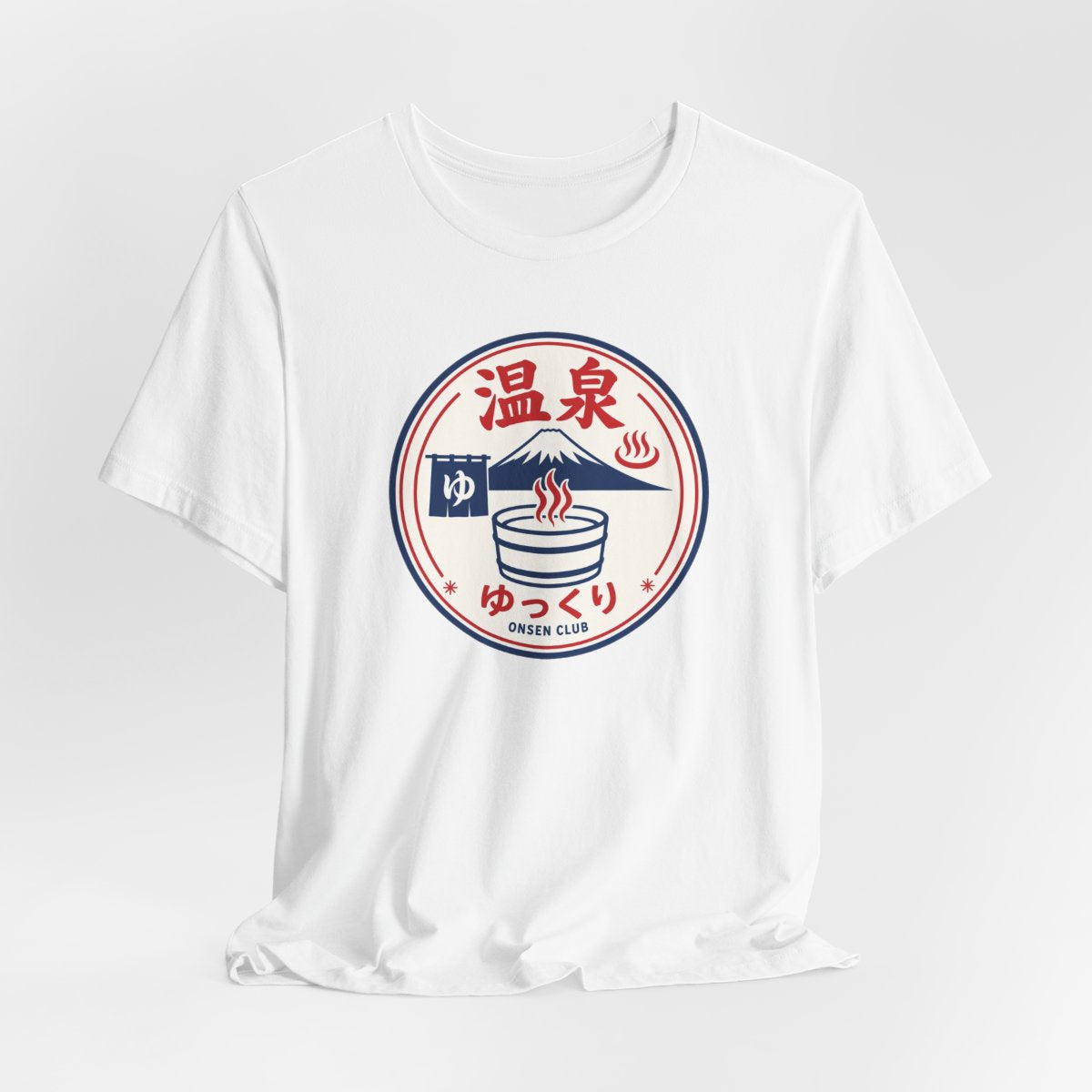 Onsen Club tee, White, hanging view