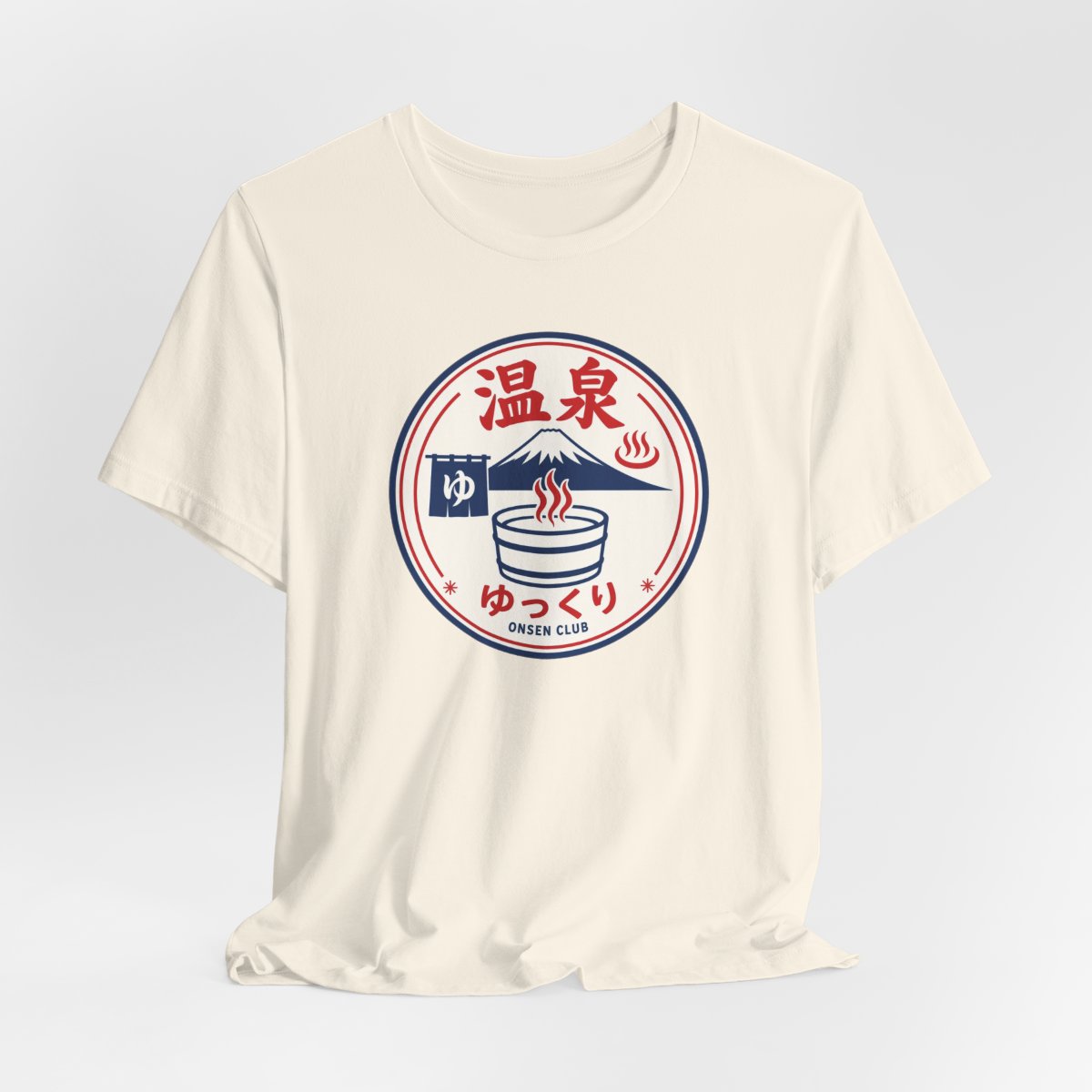 Onsen Club tee, Natural, hanging view