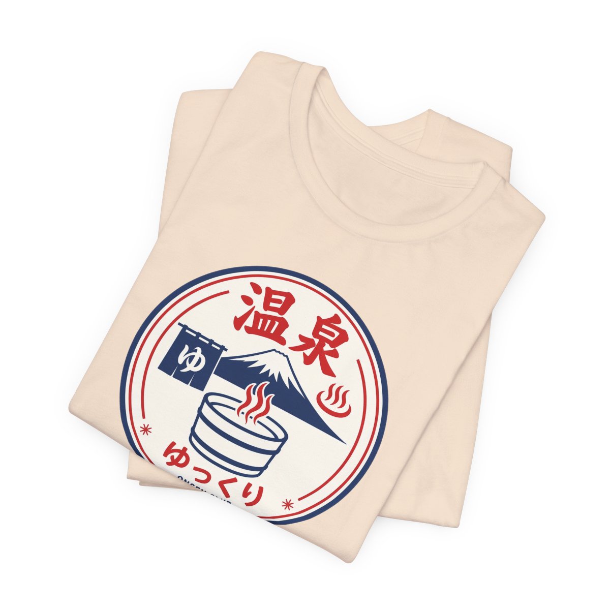 Onsen Club tee, Soft Cream, folded view