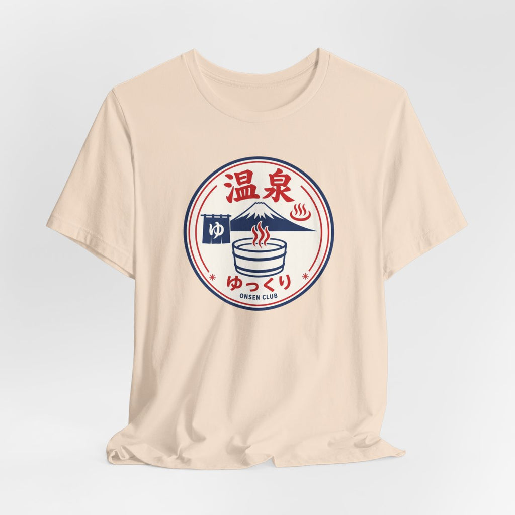 Onsen Club tee, Soft Cream, hanging view