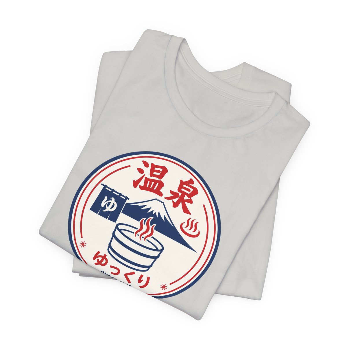 Onsen Club tee, Silver, folded view