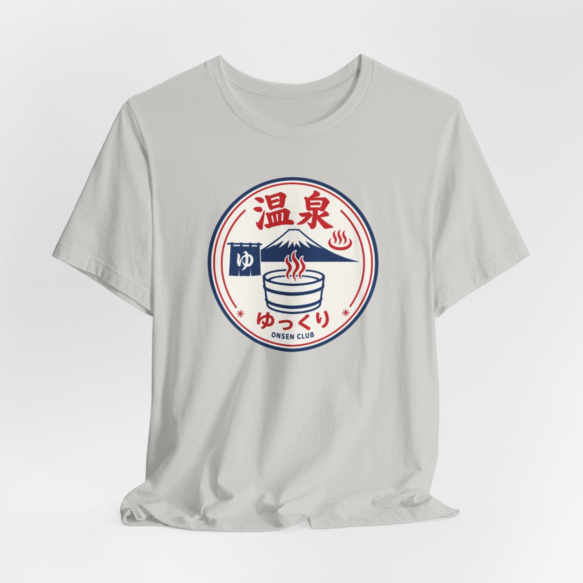 Onsen Club tee, Silver, hanging view