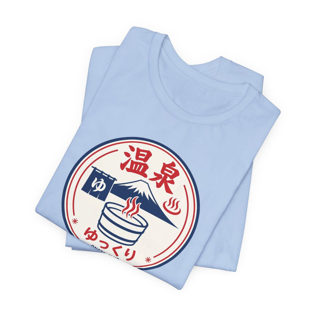 Onsen Club tee, Baby Blue, folded view