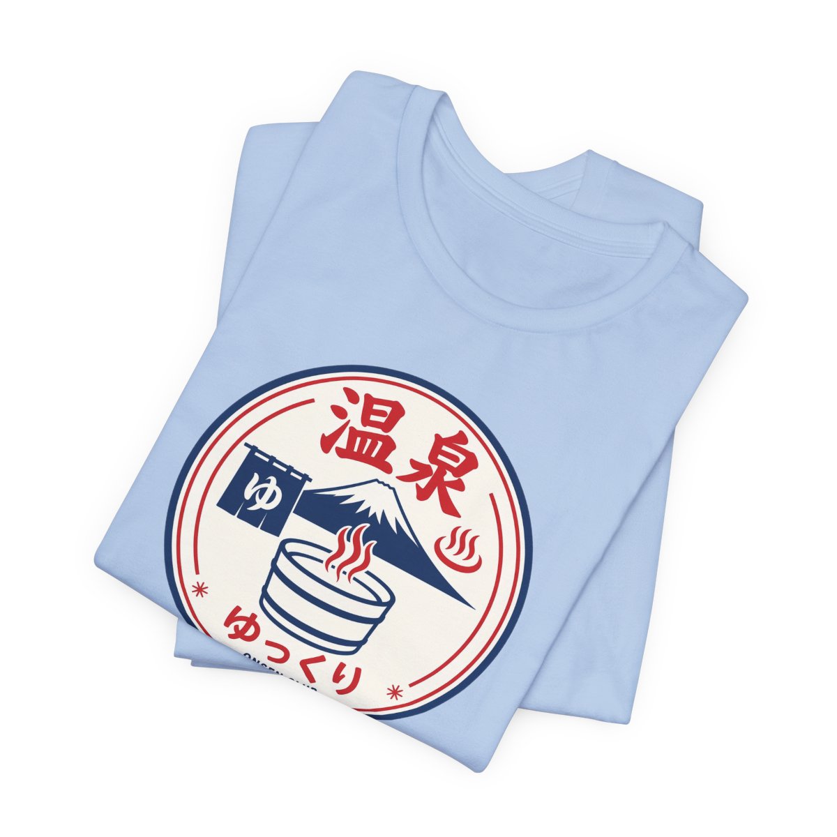 Onsen Club tee, Baby Blue, folded view