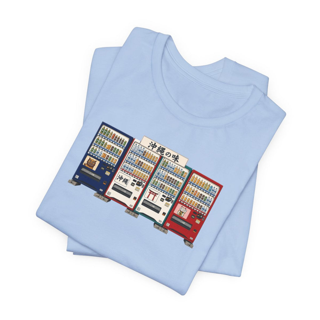 Okinawa vending machines tee, Baby Blue, folded view