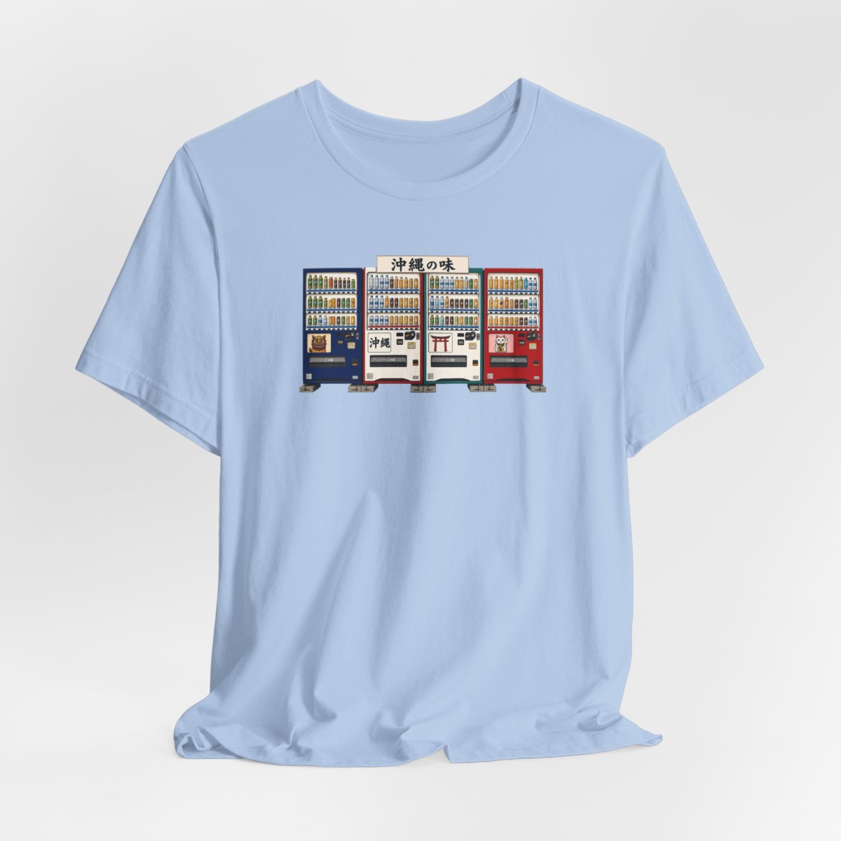 Okinawa vending machines tee, Baby Blue, hanging view