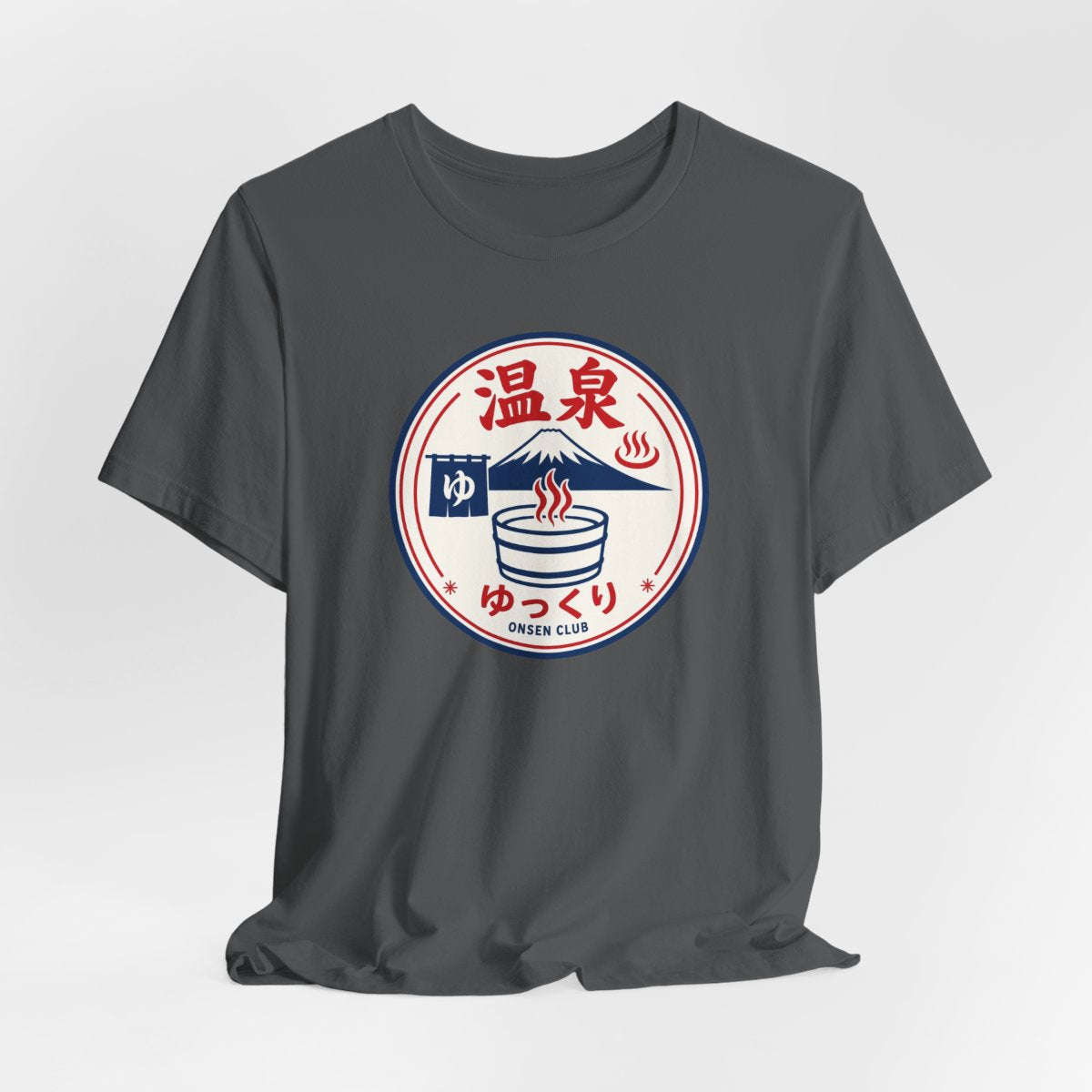 Onsen Club tee, Asphalt, hanging view