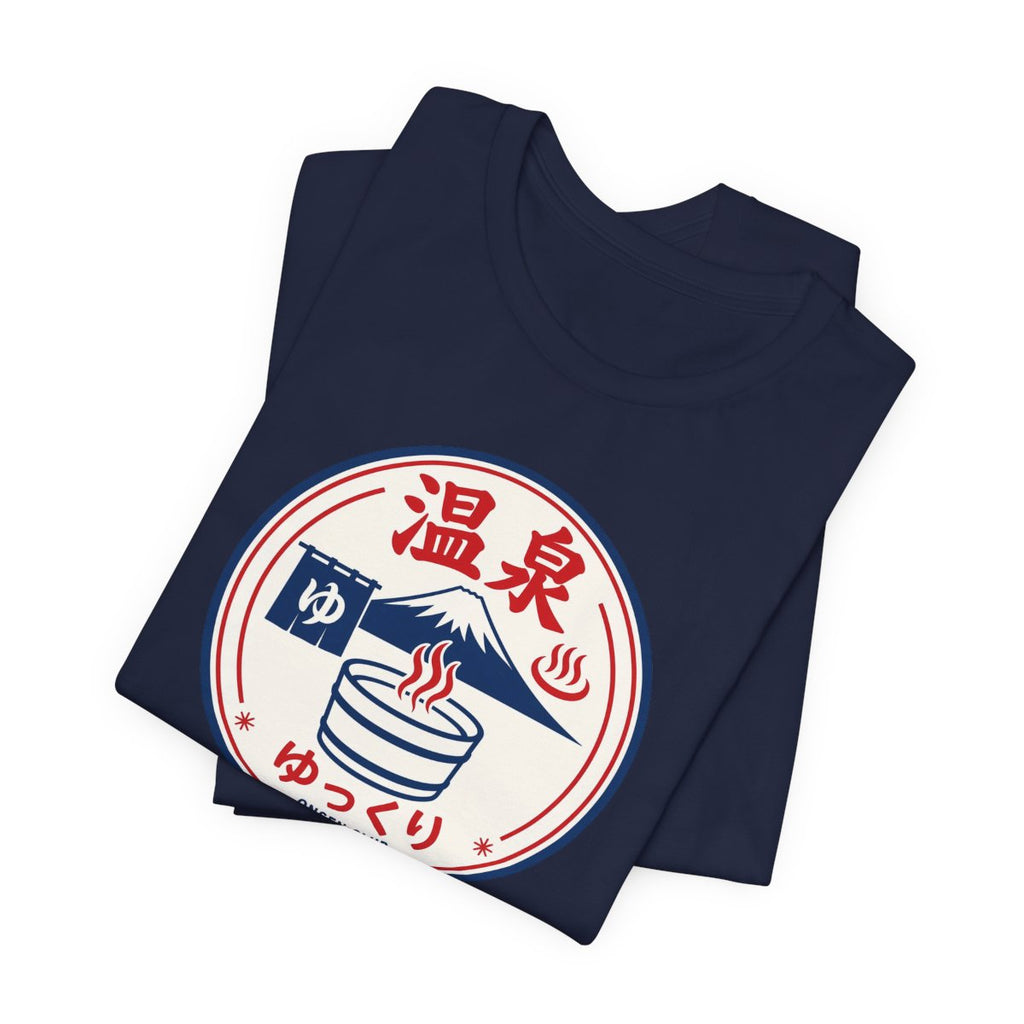 Onsen Club tee, Navy, folded view