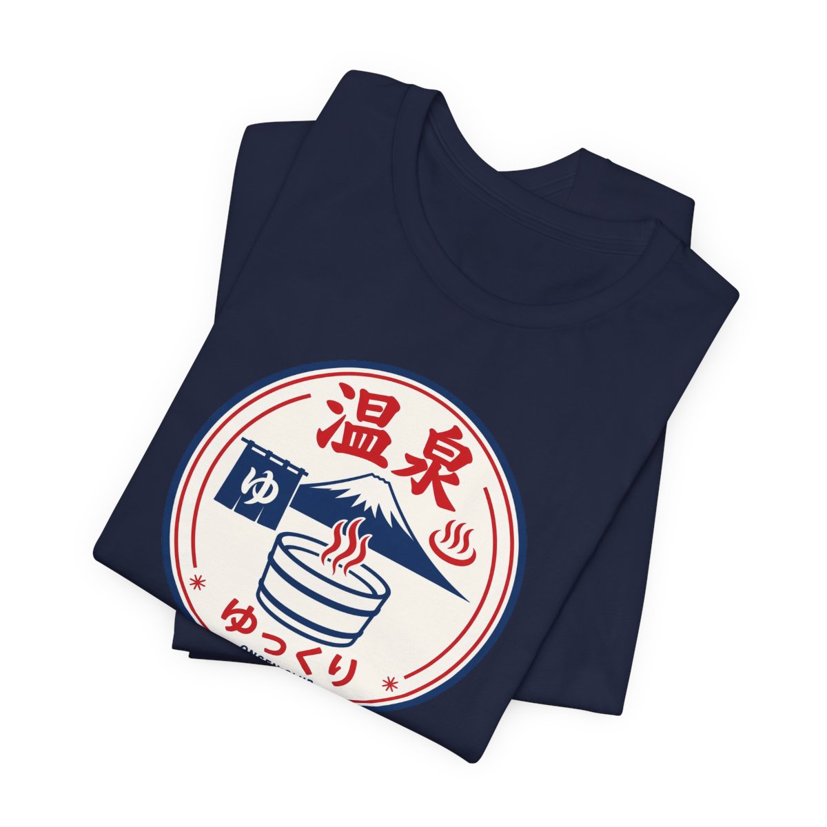Onsen Club tee, Navy, folded view