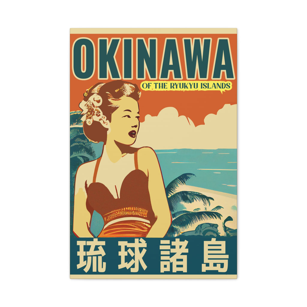 Visit Okinawa Retro Canvas